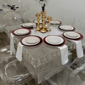 Crystal Acrylic Square Dining Or Cake Table, 4X4 Feet