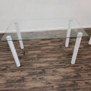 W06-000-013.jpg White Frame Glasstop Table
