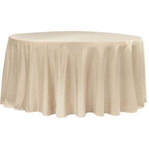 Lamour Satin 132" Round Tablecloth - Champagne