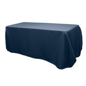 90"X132" Rectangular Oblong Polyester Tablecloth - Navy Blue